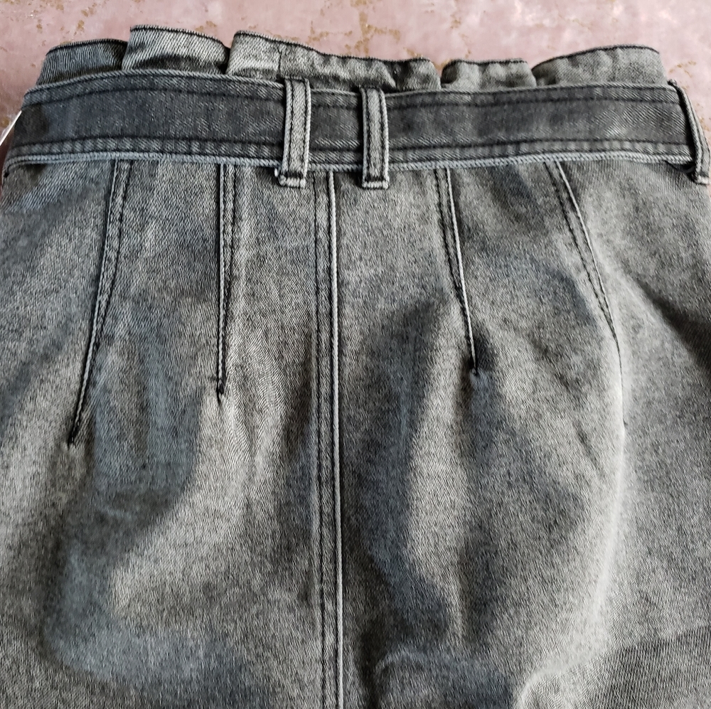 Free People Black Washed Denim Skirt - Picture 8 of 16